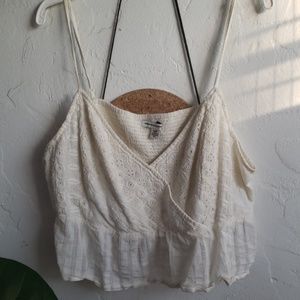 American Eagle Cross V Neck Cropped Tank